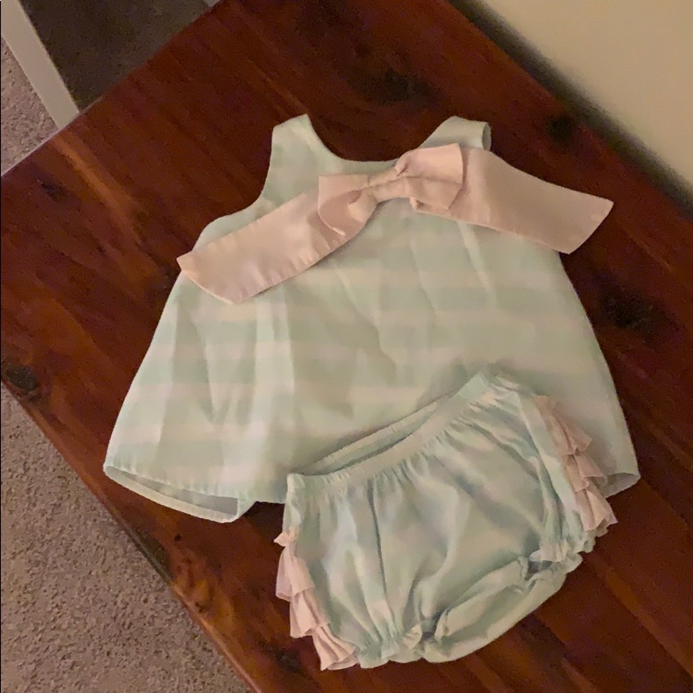 Ruffle Butt 2 piece open back 18 mo set